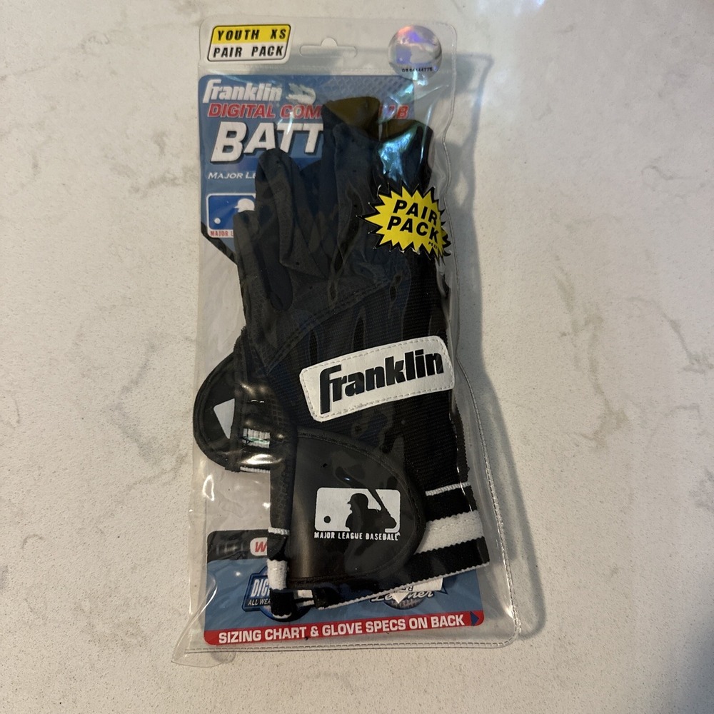 Franklin MLB Pro Classic Youth Baseball Batting Digital Comp Pro Tab Pair  XS